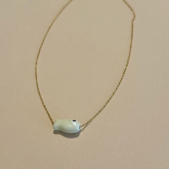 Green Fish Pendant S893 - Picture 3 of 4